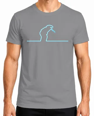 Immagine prodotto di T-shirt da uomo con stampa "Linea Balum Strichmännchen Cavandoli Retro" di Osvaldo, colore grigio, taglia M