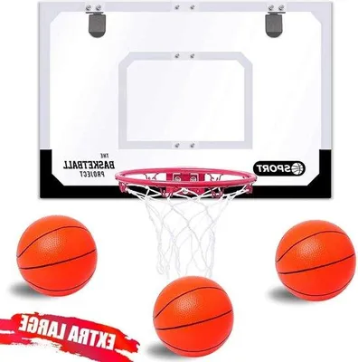 Obrázok produktu pre Veľká basketbalová sieť pre deti 60 x 40 cm – na použitie v interiéri – cvičenie pri stene do spálne a detskej izby – súčasťou balenia sú 3 nafukovacie lopty – ideálne pre dievčatá aj chlapcov