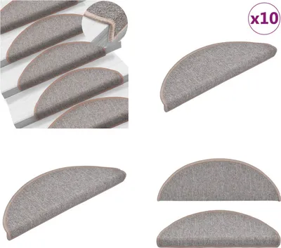 Image de vidaXL Tapis d'escalier 10 pcs. 65x24x4 cm Marron clair - Tapis d'escalier - Tapis d'escalier - Protection d'escalier