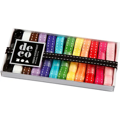Produktbild von Dekoband-Sortiment, B 10 mm, Sortierte Farben, 12x1m