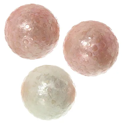 3 Perlmuttbälle, Weiß/Rosa, 10 cm, Deko