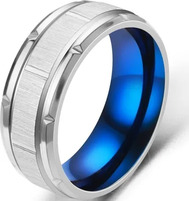 Produktbild von Herrenring Travis - Silber/Blau, 67mm | Edelstahl 316L KP17245