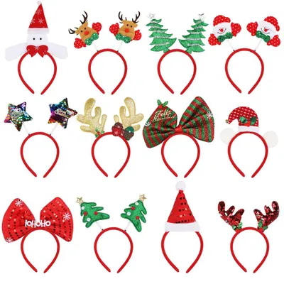 Weihnachts-Haarbänder, 12 Stück, Rentier, für Kinder & Erwachsene
