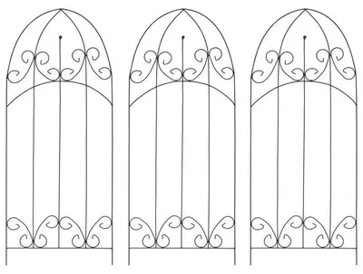 Image de Support pour plantes grimpantes - Ensemble de 3 arches de jardin - 40 x 100 cm - Plastique - Résistant aux intempéries - Noir