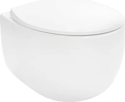 Produktbild von Wandhängende Toilette Wand-WC Hänge-WC + Klositz Soft Close WC-Sitz Weiß