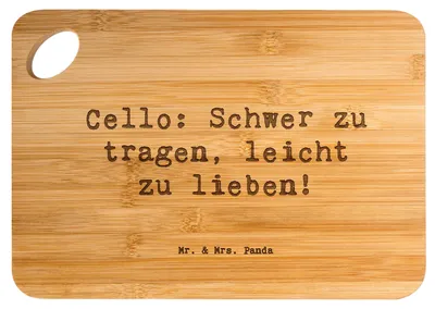 Produktbild von Mr. & Mrs. Panda vesperbrett Spruch Cello Liebe - Transparent - Geschenk, Frühstücksbrett, Holzbrett, Instrument, Frühstücksbrettchen, Lernen, Musiker, holzschneidebrett