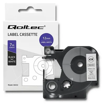 Produktbild von Qoltec 50232, Schwarz auf weiss, Etikettenrolle, D1, Schwarz, Wärmeübertragung, -20 - 120 °C