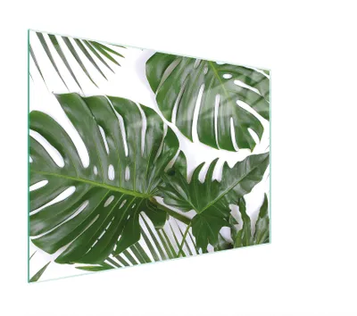 Produktbild von Schneidebrett Herdabdeckplatte Multiglasschneidplatte 30x22 cm Monstera Laub