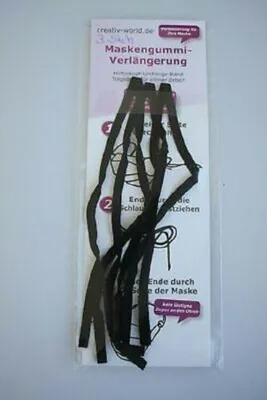 Produktbild von Maskenverlängerung Trageband Hinterkopf Gummiband kein Ohrenziepen NEU im Set Color - schwarz Stückzahl - 18 Stück