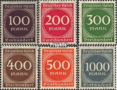 Produktbild von Briefmarken Deutsches Reich 1923 Mi 268-273 (kompl.Ausg.) postfrisch Neue Ziffernzeichnung Wz 2