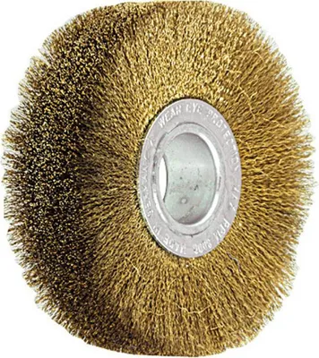 Zdjęcie produktu dla Szczotka okrągła Lessmann z drutu mosiężnego 0,15 mm, średnica szczotki x szerokość włosia: 80 x 22 mm