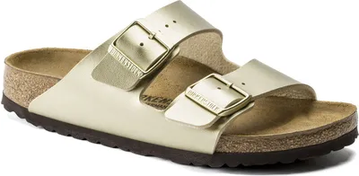 Produktbild von Birkenstock Arizona Damen-Pantoletten in Gold – weite Passform