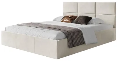 Produktbild von Selsey Nestio – Polsterbett 180x200 mit Bettkasten, Samtbezug, creme