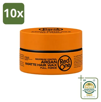 Obrázek produktu pro 10 kusů produktu Red One Argan Matte, matující stylingový vosk na vlasy, objem 150 ml, balení