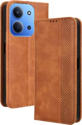 Produktbild von Xiaomi Redmi 15C Hülle - Coverup Vintage Style Klapphülle - Braun