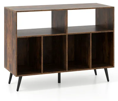 Obrázek produktu pro Stojan na gramofon s úložným prostorem na desky, rustikální hnědá