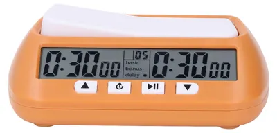 Image de Horloge d'échecs numérique Minuterie d'échecs portable Horloge d'échecs professionnelle pour matchs d'échecs Jeu d'échecs Go Jaune