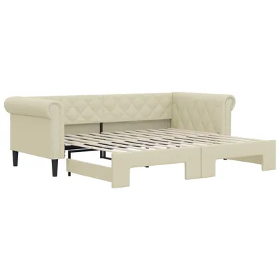 Obrázek produktu pro vidaXL Rozkládací denní postel krémová 90x200 cm umělá kůže