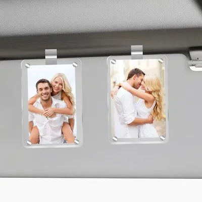 Imagen del producto de Lista de fotos de automóviles personalizada, hecha de acrílico, con imanes, de 2 piezas, ideal para fotos familiares o personales
