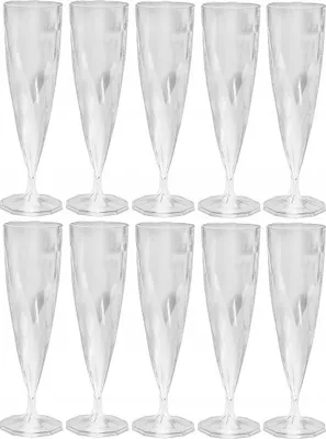 Zdjęcie produktu dla kieliszki plastikowe do szampana 10szt. 13,5cl transparentne | 33-60