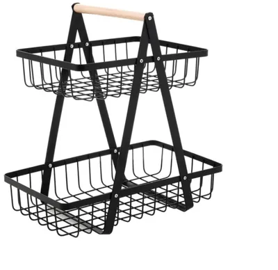 Produktbild von 2 Stöckig Obstkorb,Abnehmbar Obst Etagere,Küchen Moderne Etagen Obstschale,Obstschale Metall,Geeignet zum Platzieren von Obst,Kuchen