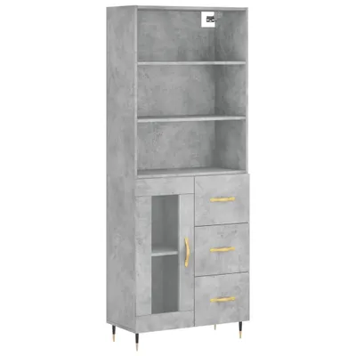 Obrázek produktu pro vidaXL Highboard concrete grey 69,5x34x180 cm odvozený dřevěný výrobek
