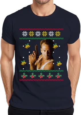 Produktbild von Stirb Langsam - Ugly Christmas Sweater Weihnachten Weihnachtsgeschenk Herren T-Shirt, Navy, 3XL