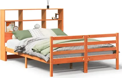 Produktbild von Massivholzbett ohne Matratze Wachsbraun 140x190 cm Massivholz