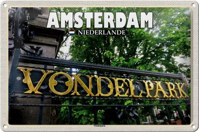 Produktbild von Blechschild Reise 30x20cm Amsterdam Niederlande Vondelpark