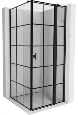 Obrázek produktu pro Mexen Mist T sprchový kout otočný pravý 95 x 95 cm, černá mřížka, černá - 8A4T-095-095-70-77-P