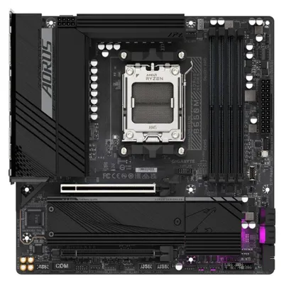 Zdjęcie produktu dla Płyta główna GIGABYTE B650M AORUS ELITE - Procesory AMD Ryzen 9000, 12+2+2 fazy VRM, do 8000 MHz DDR5, 1xPCIe 5.0 + 1xPCIe 4.0 M.2, 2.5GbE LAN, USB 3.2 Gen 2x2
