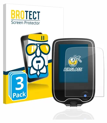 A product shot of a screen protector packaging and the screen protector applied to a device.