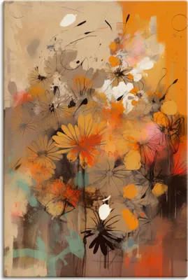 Produktbild von ARTland Leinwandbild Sonnenblumen Abstract 1 Größe: 60x90 cm