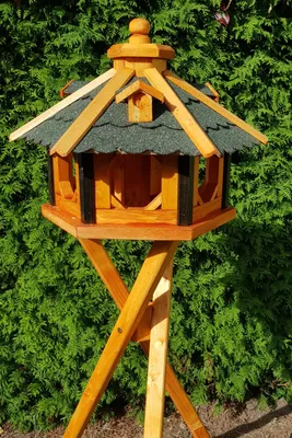 Produktbild von Vogelhaus mit Ständer grün Größe L Typ 9 aus Holz 48x33 cm NEU