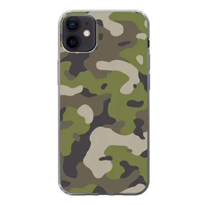 Produktbild von MuchoWow® Handyhülle Schutzhülle Hülle für iPhone 12 mini Camouflage-Muster mit militärischen Farben Silikon Softcase Handy Hülle - Bild