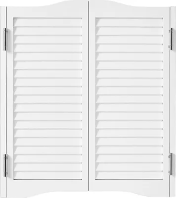 Image de Portes battantes pour café 81,3 x 91,4 cm Bois de pin blanc avec charnières et quincaillerie