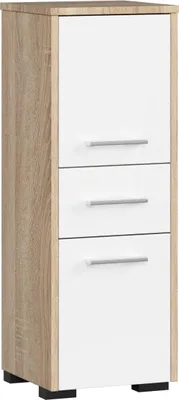 Produktbild von Akord Badezimmerschrank 2-Türig Mit 1 Schublade Sonoma Eiche/Weiß 30X30X85 Cm