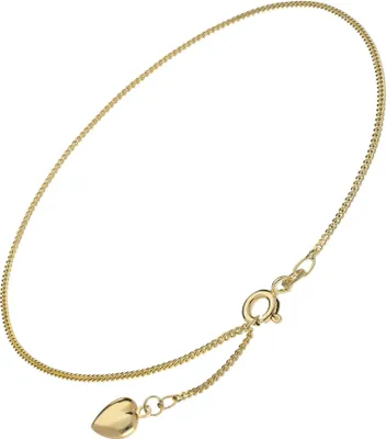 trendor 15291 Fußkettchen Gold 333 Fußkette mit Herz-Anhänger 1