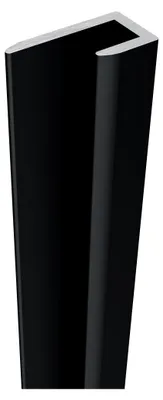 A black profile piece with a silver edge, isolated on a white background.