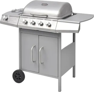 Produktbild von vidaXL Gasgrill 4+1 Flammen Silbern