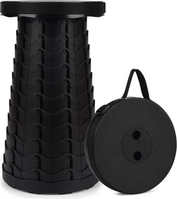 Immagine prodotto di Sedia pieghevole portatile - Arredamento da esterno pieghevole - Ideale per attività all'aperto - Altezza regolabile - Da 26 a 45 cm - Colore: nero