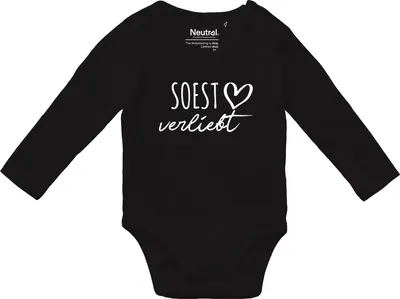 Produktbild von Huuraa Baby Body Soest verliebt 68 Black  Baumwolle Fairtrade Langarmbody Geschenkidee