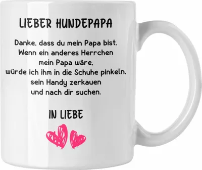 Produktbild von Trendation - Hunde Papa Geschenk Tasse mit Spruch für Hundepapa (Weiß)