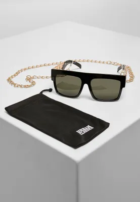 Produktbild von Urban Classics Sonnenbrille Sunglasses Zakynthos With Chain Black/Gold