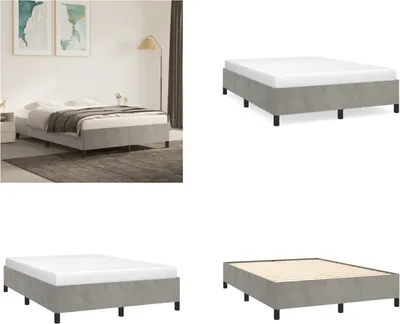 Obrázek produktu pro vidaXL Rám postele světle šedý 140x190 cm samet - Rám postele - Rámy postelí - Postel - Postel