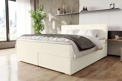 Produktbild von 99rooms Phönix Boxspringbett 160x200 cm Cordstoff POSO Creme