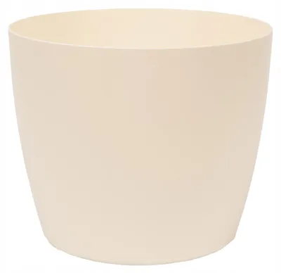 Produktbild von Cremefarbener Kunststoff-Blumentopf 15 cm, matt, recycelter ECO-Kunststoff