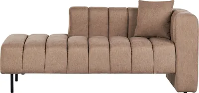 Produktbild von BELIANI Chaiselongue Rechtsseitig Braun Samtstoff Gesteppt mit Lehne 1 Kissen Schwarze Metallbeine Modern Wohnzimmer Schlafzimmer Büro Ausstattung