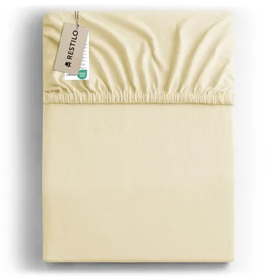 Produktbild von Spannbettlaken 100% Baumwolle Schlafzimmer Bettlacken Betttuch 180-200x200 Creme