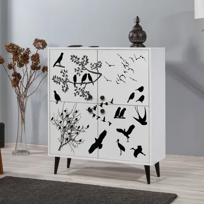 Produktbild von Skye Decor, Multilüx Manyas, Mehrzweckschrank, Weiß, 100 % MELAMINBESCHICHTETE SPANPLATTEN, 95 x 36 x 111 cm